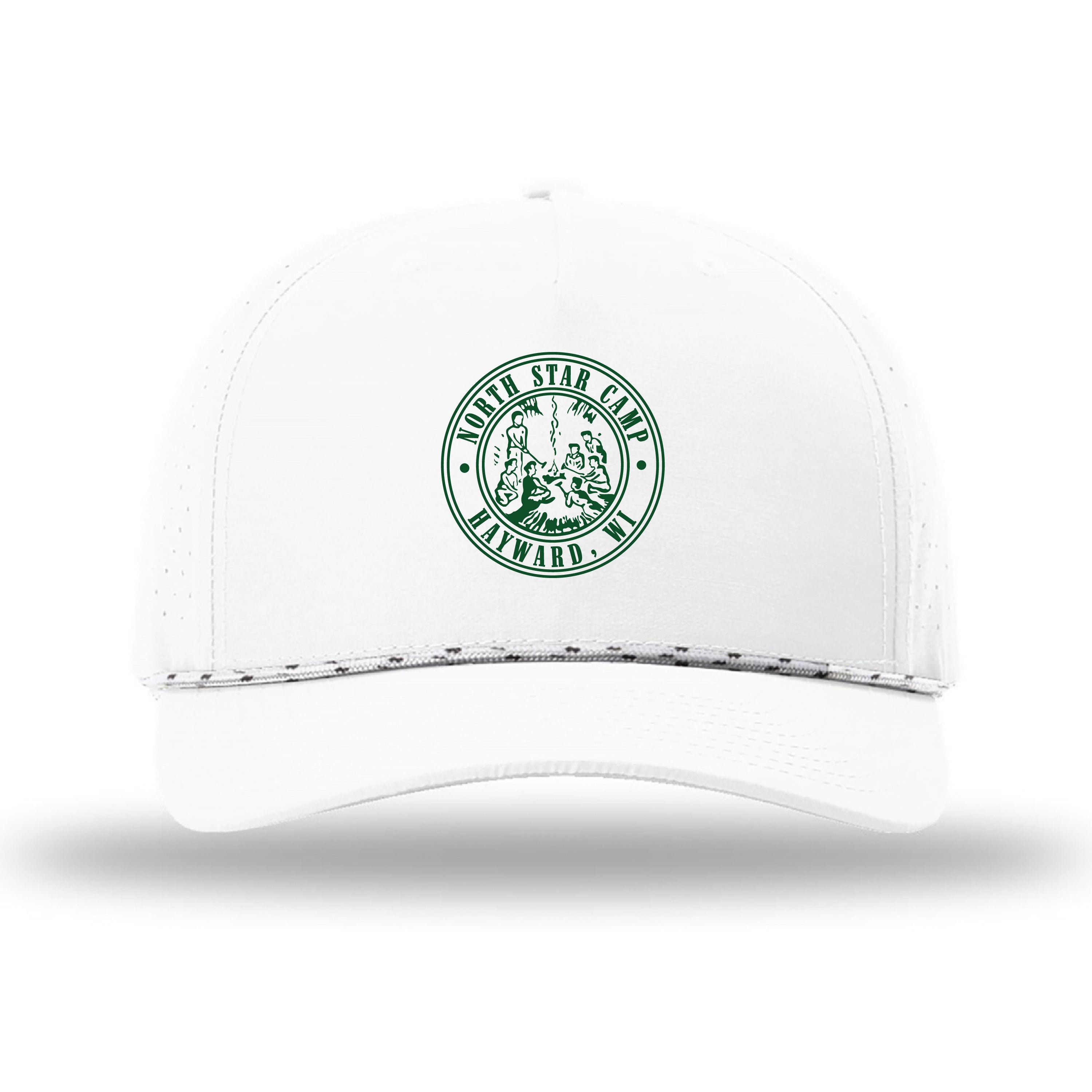 North Star - White/White Black Richardson Laser Perf Performance Rope Cap
