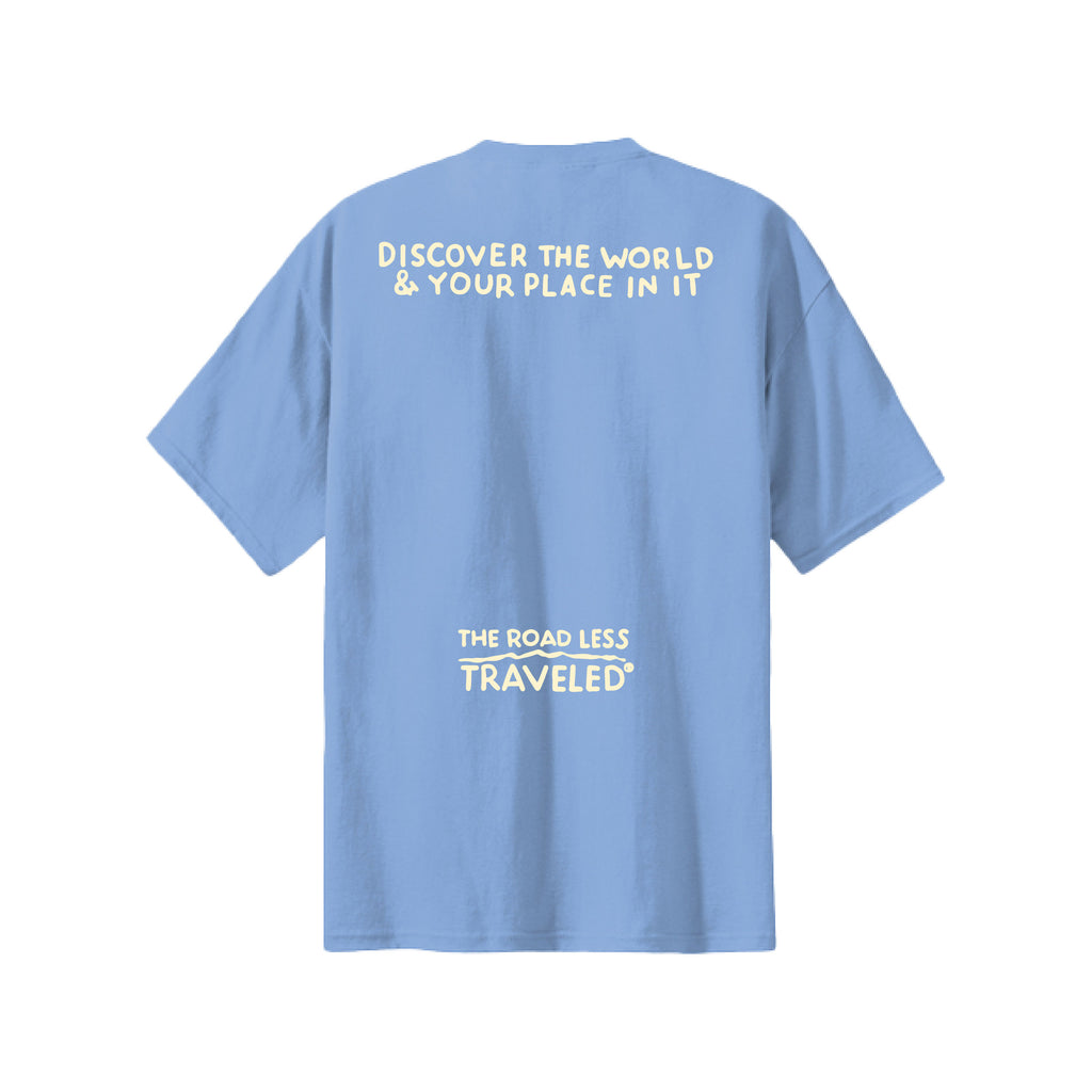 Discover The World - Blue Graphic Port & Co™ Essential Tee